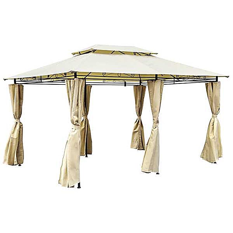 3m x 4m Steel Art Gazebo With Side Curtain