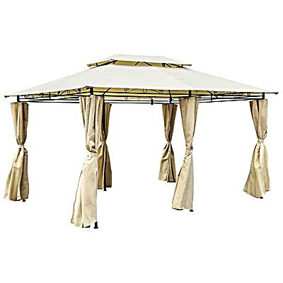 3m x 4m Steel Art Gazebo With Side Curtain