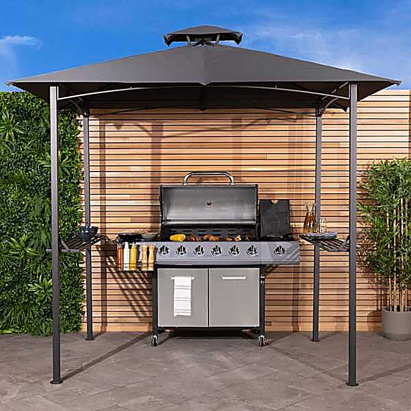 8 x 5 Ft Steel Gazebo - Grey