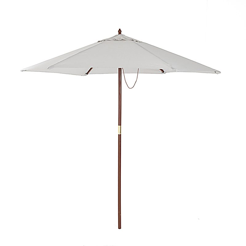2.4M Wooden Garden Parasol - Light Grey