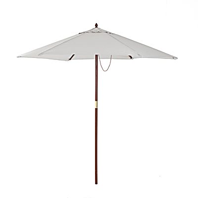 2.4M Wooden Garden Parasol - Light Grey