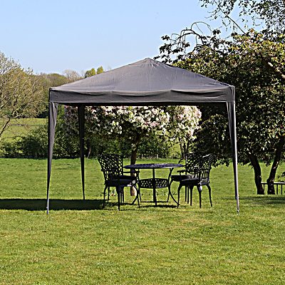 3 x 3m Pop Up Gazebo With 4 Sides - Grey