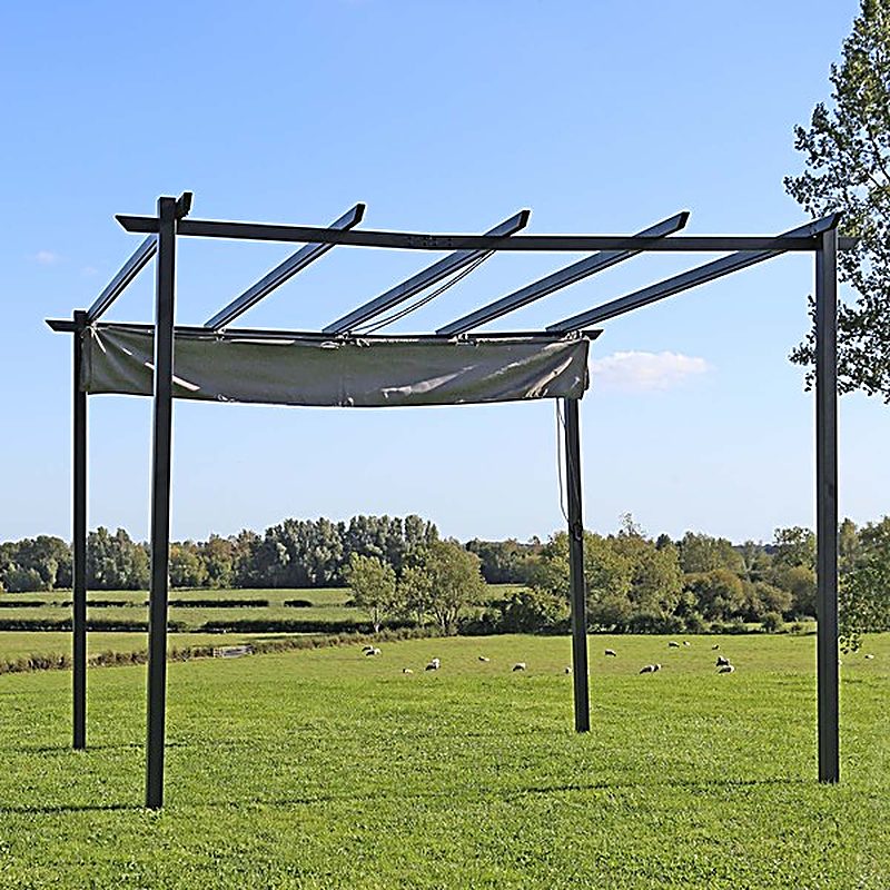 3 x 3m Steel Pergola Gazebo - Grey