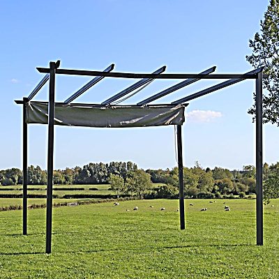 3 x 3m Steel Pergola Gazebo - Grey