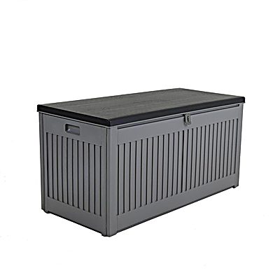 270L Outdoor Plastic Storage Box - Grey and Black