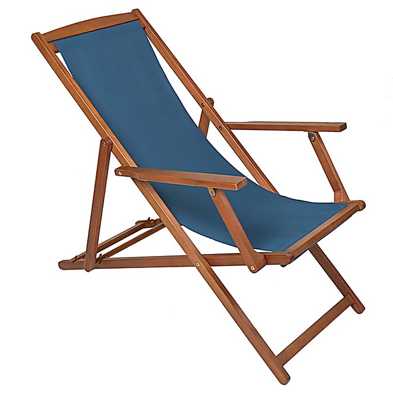 FSC&#174; 100% Certified Eucalyptus Wooden Deck Chair Teal