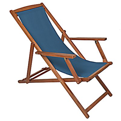 FSC&#174; 100% Certified Eucalyptus Wooden Deck Chair Teal