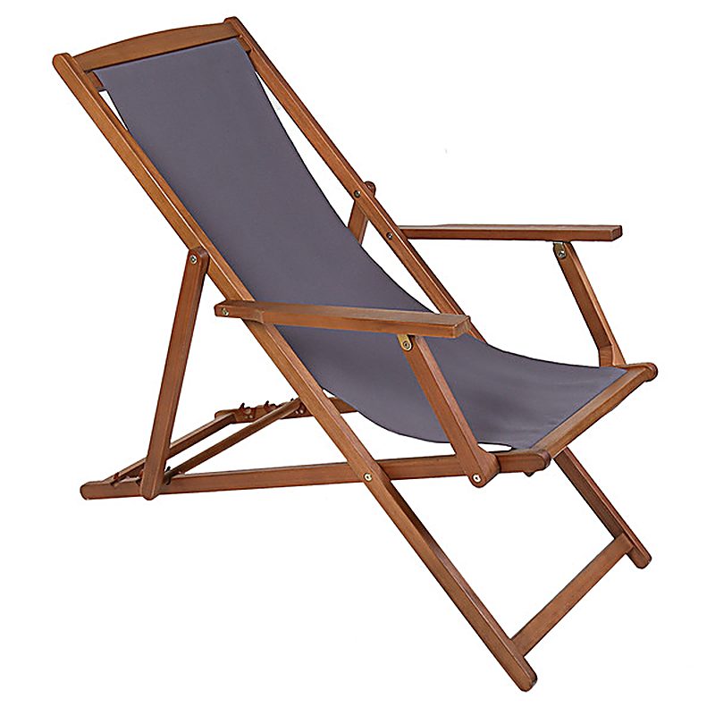 FSC&#174; 100% Certified Eucalyptus Wooden Deck Chair Grey