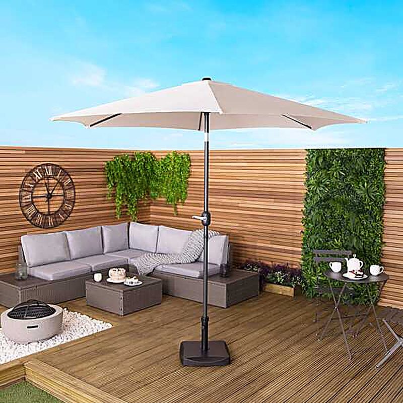 2.7m Metal Garden Parasol - Cream