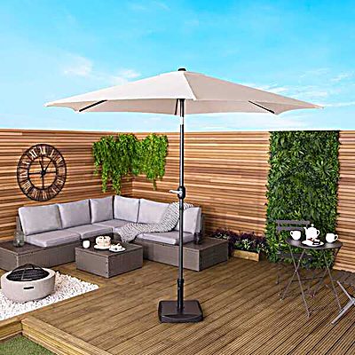 2.7m Metal Garden Parasol - Cream