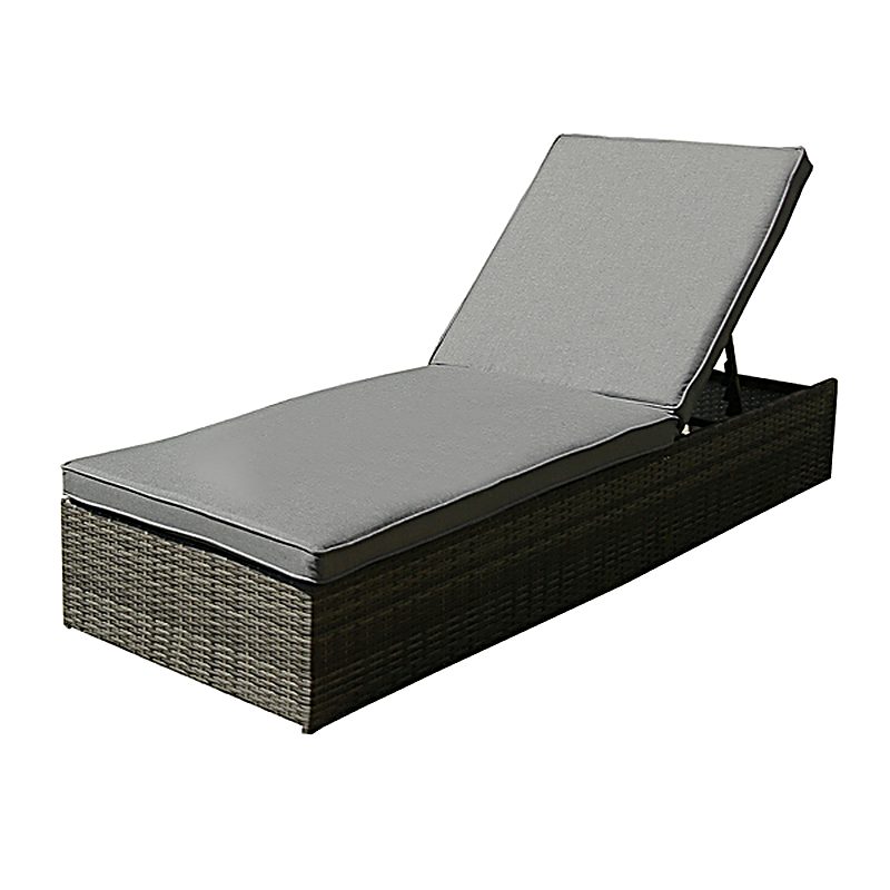 Rattan Sun Lounger Grey