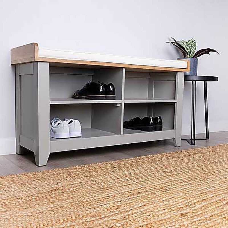 Hallway Bench With Open Shoe Tidy
