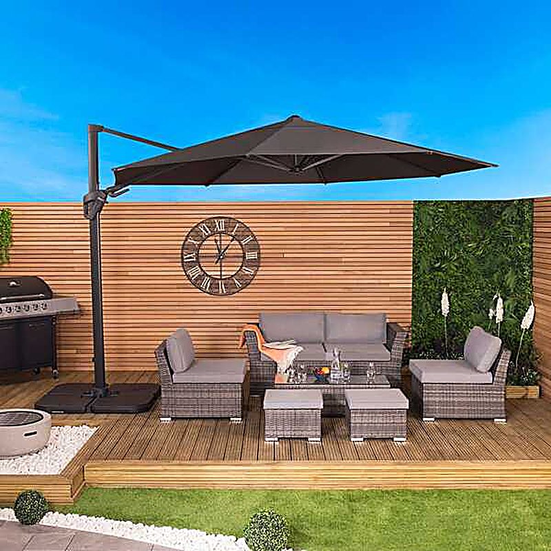 3.5m Premium Cantilever Parasol - Grey
