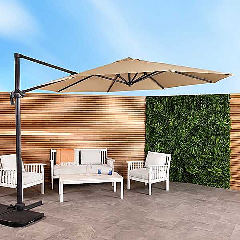 3.5m X-Large Hanging Banana Parasol Parasol - Beige