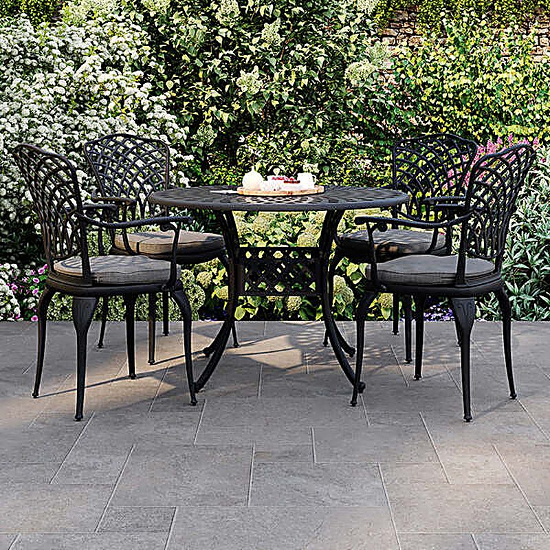 Cast Aluminium Table and Chairs Set - 4-Seater