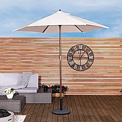 2.4m Wooden Parasol - Cream