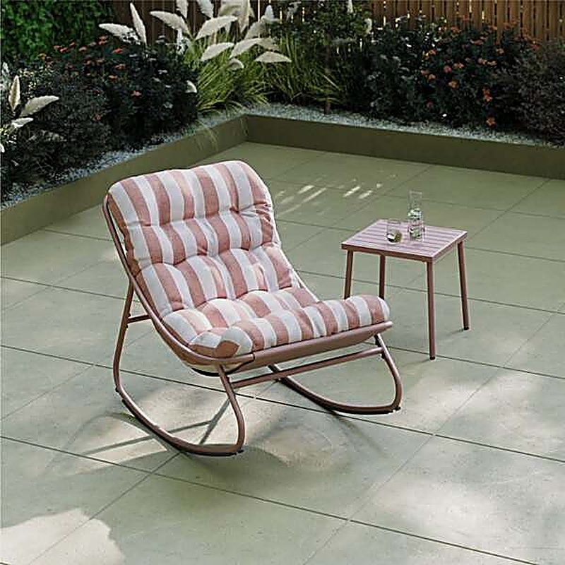 Porto Terracotta Stripe Rocking Chair