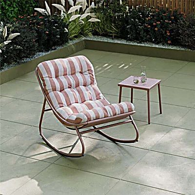 Porto Terracotta Stripe Rocking Chair