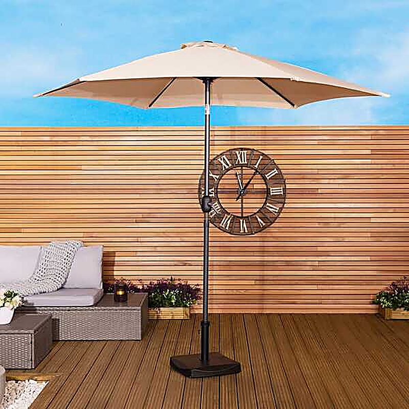 2.7m Metal Garden Parasol - Beige