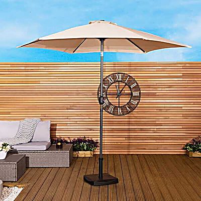 2.7m Metal Garden Parasol - Beige