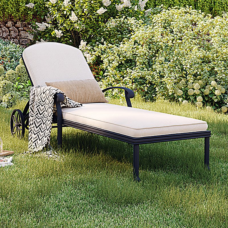Aluminium Sun Lounger With Beige Cushion
