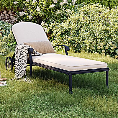 Aluminium Sun Lounger With Beige Cushion