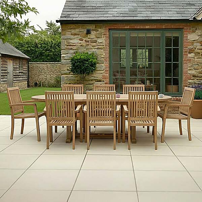 Teak Oval Extending Dining Table (Table only)